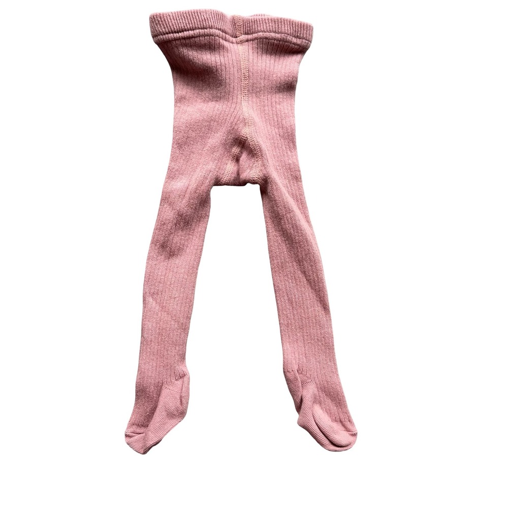 Zara Tights Size 1-6 M Pink Plaid Ruffle Ribbed Elastic Waistband Pullon